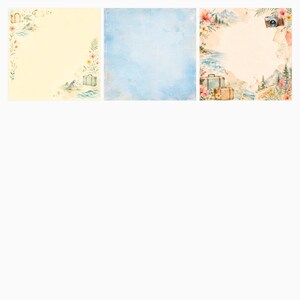 Summer Travel Digital Paper Pack, Watercolor Beach Mountain Road Trip Backgrounds (Digital Download) preview 6