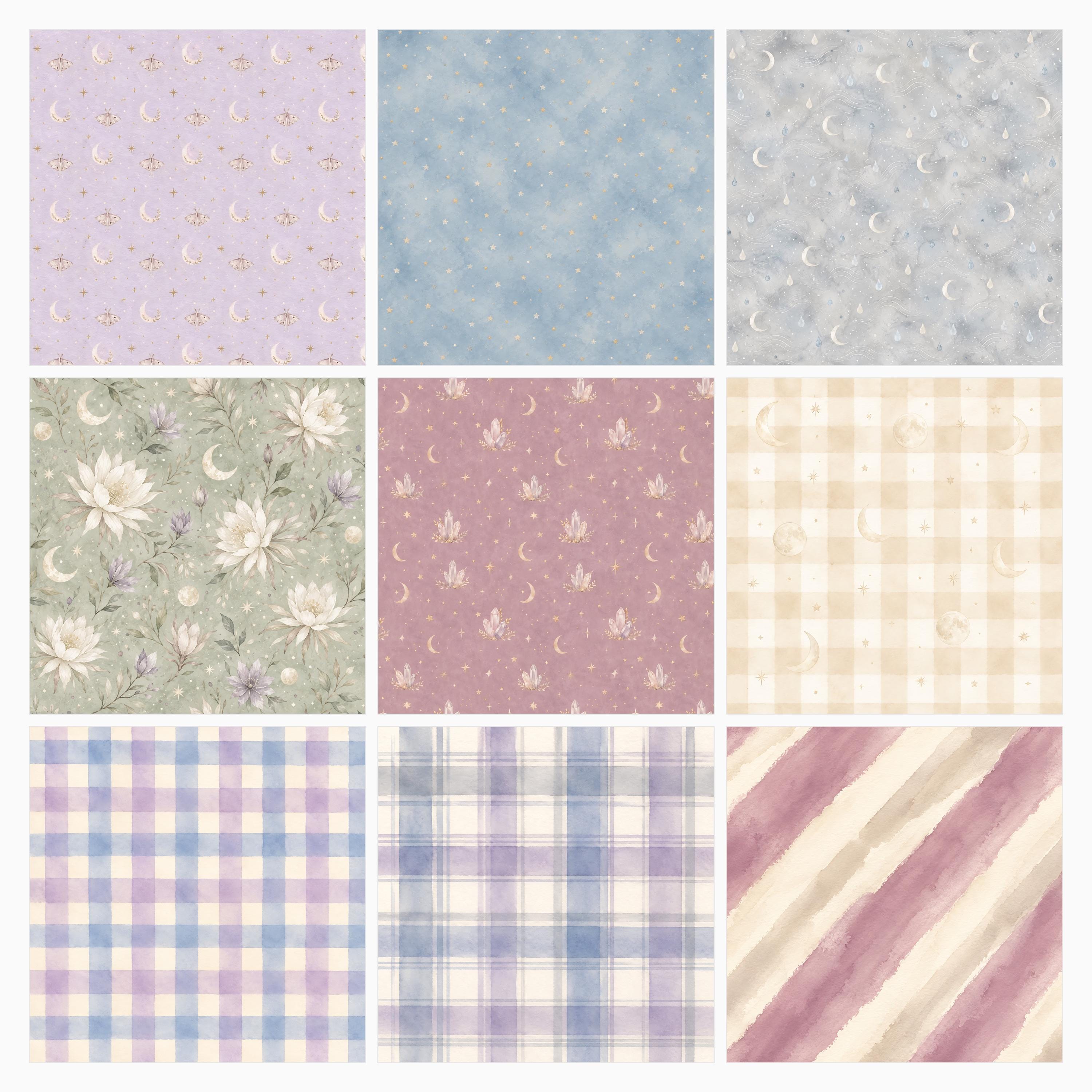 Mystic Moon Lunar Magic Scrapbook Papers, Celestial Die Cuts (Digital Download) paper preview 3