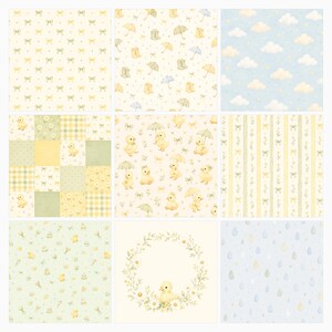 Baby Duckling Daisy Watercolor Papers, Nursery Scrapbook Journal Pages (Digital Download) preview 4
