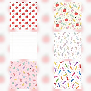 Back to School Digital Paper Pack, 40 Scrapbook Papers, Teacher Classroom Backgrounds (Digital Download) preview 3