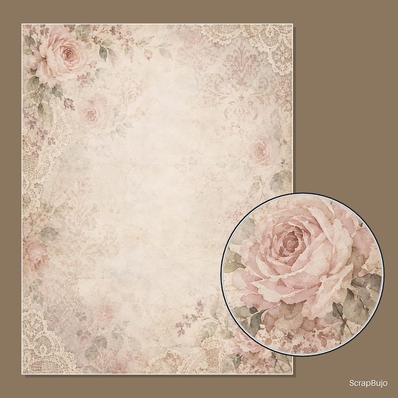 Pizzo e rosa romantici immagine 7