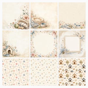 Puppy Love Dog Digital Papers, Watercolor Puppy Patterns (12×12 Inch JPG) preview 3