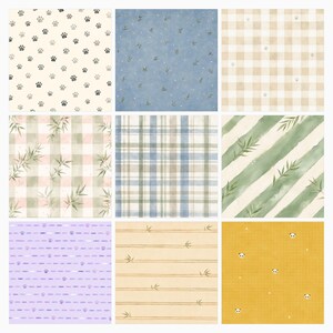 Baby Panda Watercolor Nursery Papers, Bamboo Patterns, Baby Shower Backgrounds (35 JPG Designs) preview 4