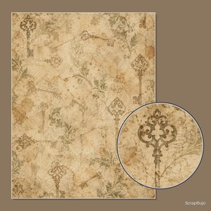 Antique Ephemera Ledger | 40 US Letter Digital Scrapbook Papers image 11