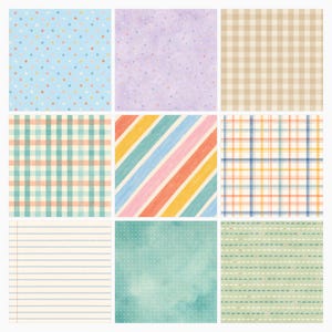 Colorful Watercolor School Scrapbook Papers, Stickers, Journal Cards (Digital Download) preview 3