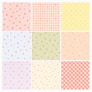 Strawberry Cherry Digital Paper Pack, Cottagecore Scrapbook Patterns (Digital Download) preview 2