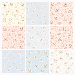 Aries Baby Nursery Digital Papers, Watercolor Rams, Celestial Boho Patterns (Digital Download) preview 3