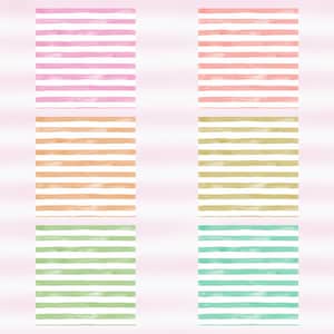 Pastel Watercolor Stripes Digital Paper Pack | 36 Scrapbook Papers (Digital Download) preview 2