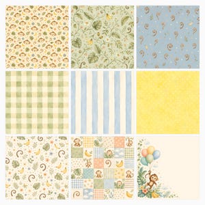 Baby Monkey Safari Watercolor Papers and Die Cuts (Digital Download) preview 3