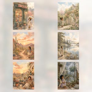 Whimsical Girls Watercolor Art Collection | 30 Storybook Pages (Digital Download) preview 6