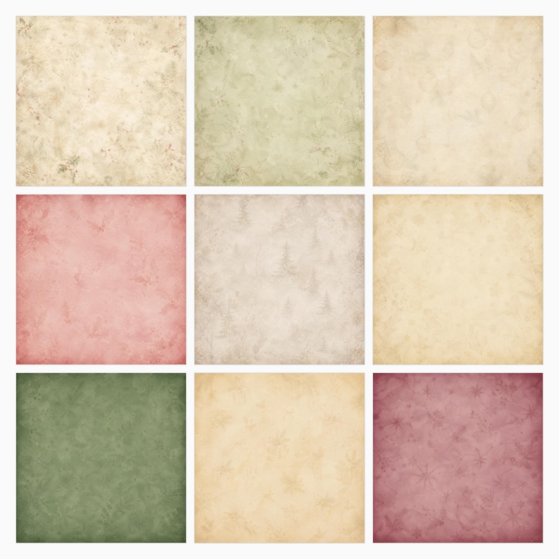 Vintage Christmas Digital Paper Collection (113 JPG) paper preview 2