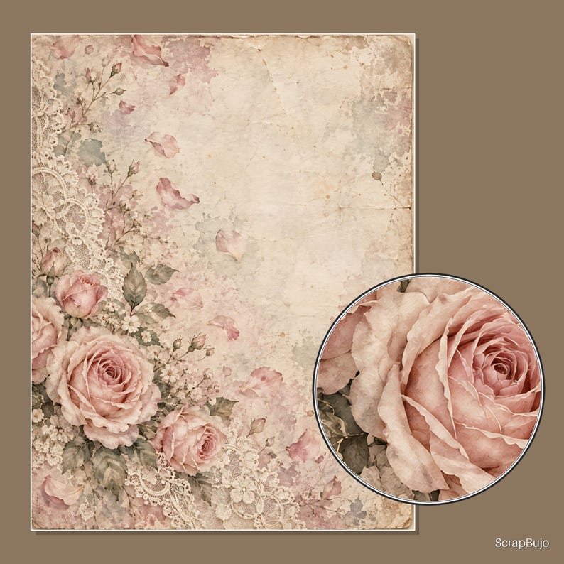 Pizzo e rosa romantici immagine 13