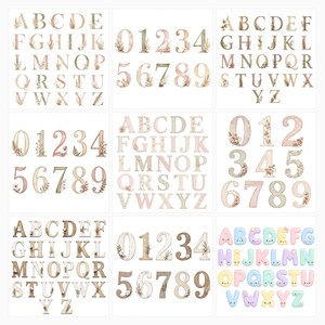 Alphabet and Numbers Printable Bundle | 20 Styles, JPG Files (Digital Download) preview 2