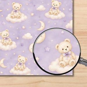 Baby Violet Watercolor Digital Paper Pack, Lavender Nursery Patterns (Digital Download) preview 6