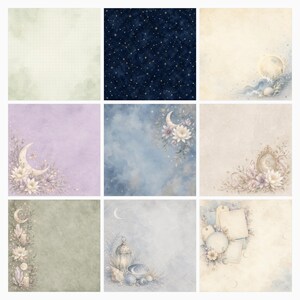 Mystic Moon Lunar Magic Scrapbook Papers, Celestial Die Cuts (Digital Download) preview 4