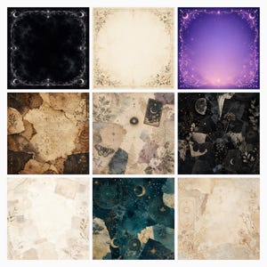 Mystical Grimoire Collage Papers | Vintage Witchy Junk Journal Backgrounds (Digital Download) preview 5