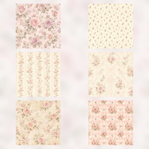 Shabby Chic Rose Garden Digital Paper Pack | Vintage Floral Scrapbook Pages (Digital Download) preview 3