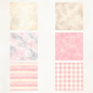 Baby Bunny Watercolor Digital Paper Pack, Pink Nursery Scrapbook Pages (Digital Download) preview 2