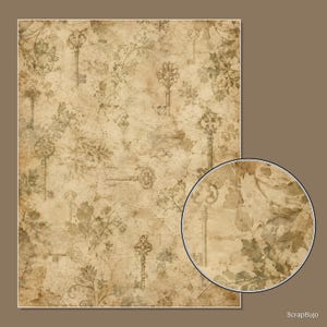 Antique Ephemera Ledger | 40 US Letter Digital Scrapbook Papers image 10
