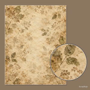 Antique Ephemera Ledger | 40 US Letter Digital Scrapbook Papers image 12