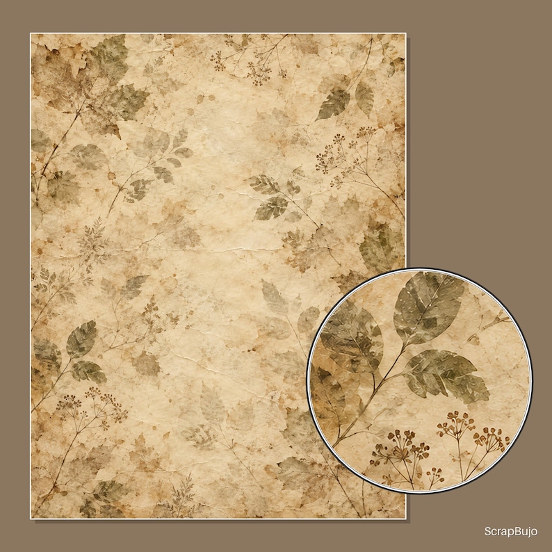 Antique Ephemera Ledger | 40 US Letter Digital Scrapbook Papers image 12