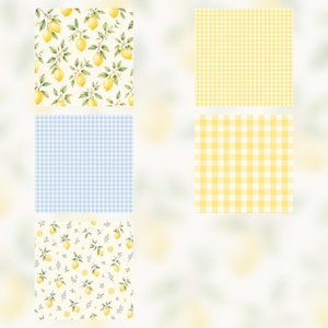 Watercolor Lemon Digital Paper Pack | Summer Citrus Scrapbook Journal Pages (12×12 PDF) preview 2