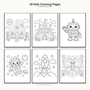 Kids Coloring Pages | Animals, Princess, Vehicles (Digital Download) preview 6