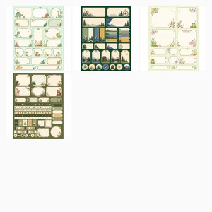Nature Adventure Digital Paper Pack, Frog Dino Camping Labels (US Letter JPG) preview 6