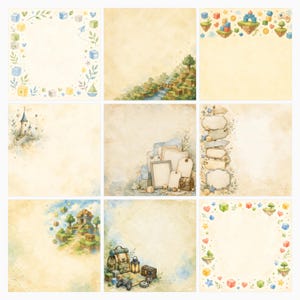 Pixel Builder Adventure Scrapbook Papers, Watercolor Blocks, Gamer Journal Cards (Digital Download) preview 3