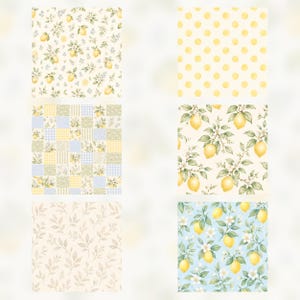Watercolor Baby Animals Lemon Garden Digital Paper (Digital Download) preview 4