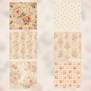 Boho Rose Garden Digital Paper Pack | Vintage Floral Scrapbook Paper | Junk Journal, Cottagecore Printable preview 4