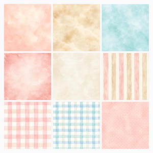 Coastal Pink Watercolor Digital Scrapbook Papers (45 JPG), Beach Cottage Die Cuts (Digital Download) preview 2