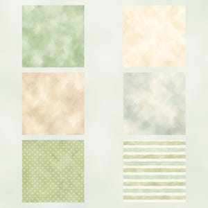 Baby Green Nursery Digital Paper Pack, Watercolor Scrapbook Journal Kit (Digital Download) preview 2