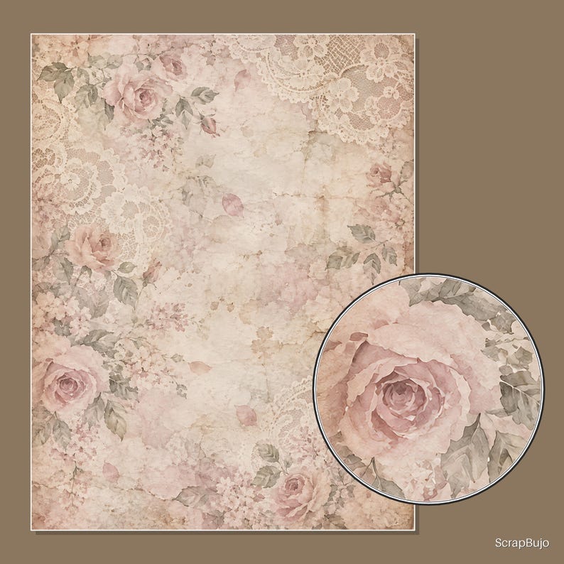 Pizzo e rosa romantici immagine 8