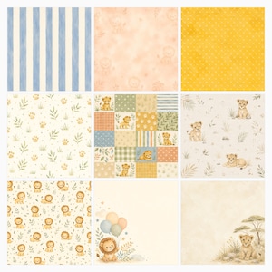 Baby Lion Safari Watercolor Papers and Die Cuts (Digital Download) preview 3