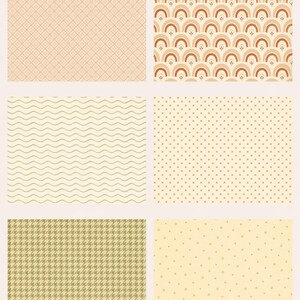 Soft Boho Vintage Digital Paper Pack – Patterns, Textured Solids (Digital Download) preview 3