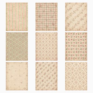 Vintage-Scrapbook-Papiere im Shabby-Chic-Stil mit Blumenmuster | 40 digitale Hintergründe im US-Letter-Format Bild 3