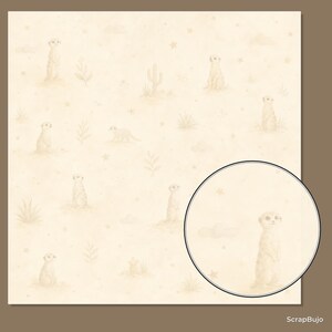 Baby Meerkat Safari Watercolor Papers, Nursery Scrapbook Bundle (Digital Download) preview 6