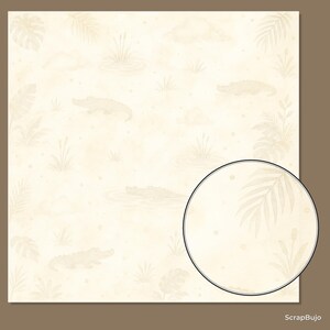 Baby Crocodile Safari Watercolor Papers, Jungle Nursery Scrapbook Die Cuts (Digital Download) preview 6