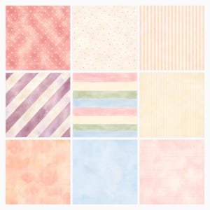 Blush Manicure Digital Scrapbook Bundle, Watercolor Nail Salon Papers (Digital Download) preview 2