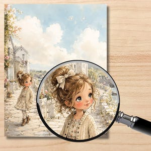Whimsical Girls Watercolor Art Collection | 30 Storybook Pages (Digital Download) preview 5