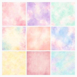 Pastel Unicorn Digital Paper Pack, Girls Birthday Scrapbook, Watercolor Magic (50 JPG Papers) preview 2