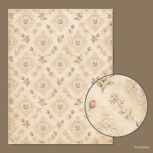 Vintage-Scrapbook-Papiere im Shabby-Chic-Stil mit Blumenmuster | 40 digitale Hintergründe im US-Letter-Format Bild 11