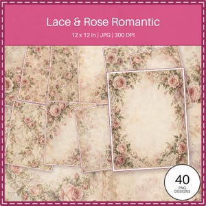 Pizzo e rosa romantici immagine 1