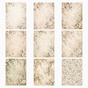 Cyfrowe papiery do scrapbookingu do księgi gości Bridal Garden | 40 kwiatowych teł w formacie US Letter zdjęcie 2
