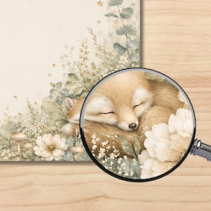 Woodland Baby Animals Digital Paper Pack | Sage Green Nursery Scrapbook (Digital Download) preview 6