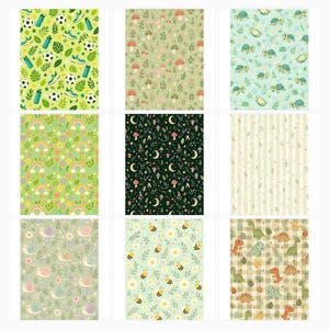 Nature Adventure Digital Paper Pack, Frog Dino Camping Labels (US Letter JPG) preview 3