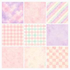 Pastel Unicorn Digital Paper Pack, Girls Birthday Scrapbook, Watercolor Magic (50 JPG Papers) preview 3