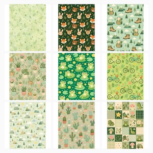 Nature Adventure Digital Paper Pack, Frog Dino Camping Labels (US Letter JPG) preview 4