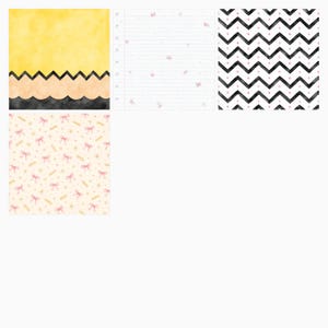 Pink Back To School Digital Paper Pack, Kawaii Classroom Patterns, Bows, Pencils (Digital Download) preview 6
